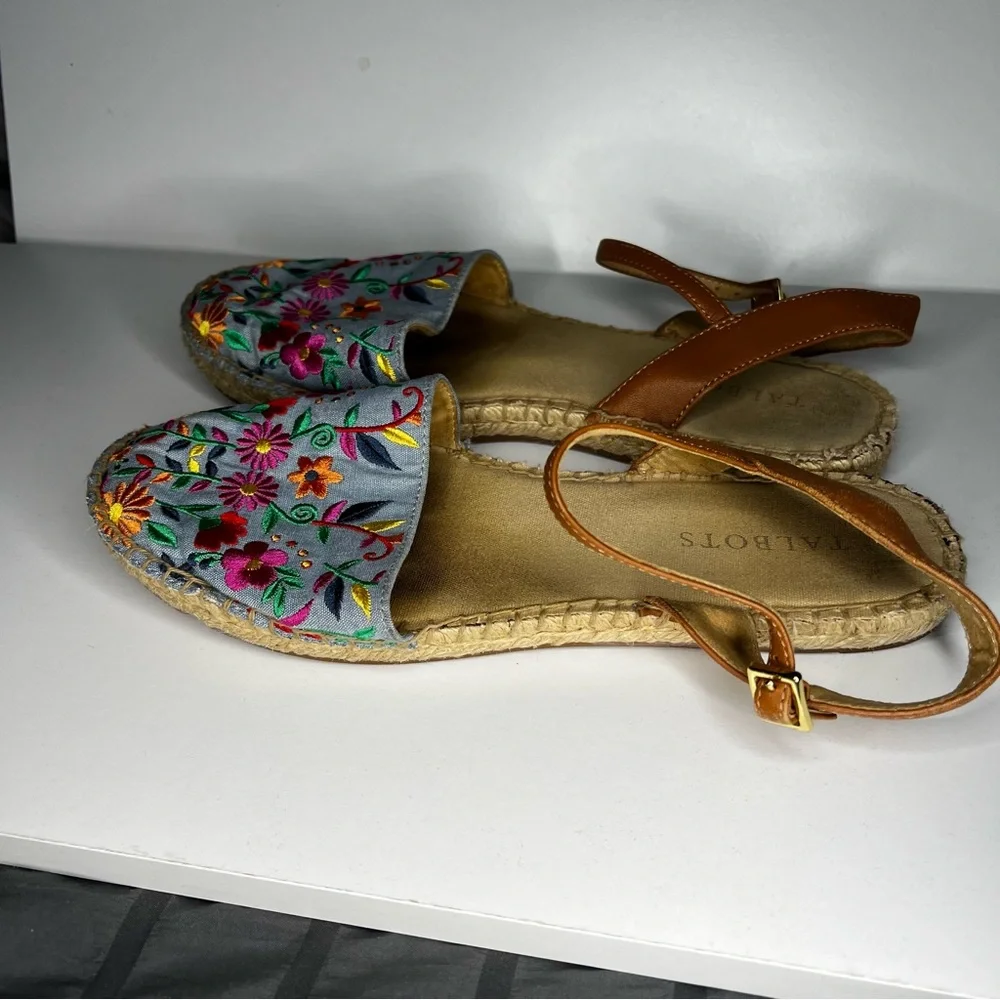 Talbots Izzy D'orsay Espadrille Chambray Closed Toe Sandals‎